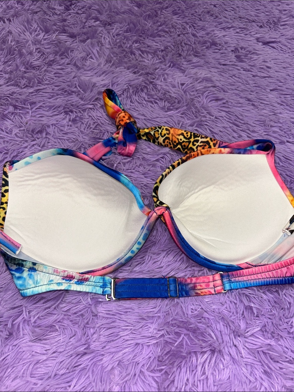 VENUS Multicolor Tie-Dye & Animal Print Bikini Top - Picture 3 of 3